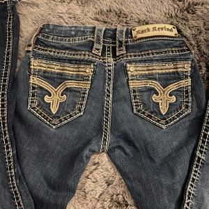 Flared Low Rise Rock Revival Jeans